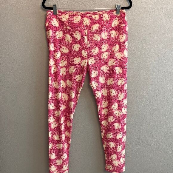 NWOT- LuLaRoe pink Mickey Mouse pants- size tall and curvy - Picture 1 of 7